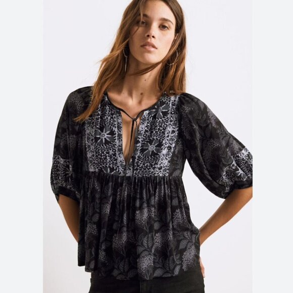 ba&sh Tops - ba&sh NWT Garry Blouse in Carbon Size XS